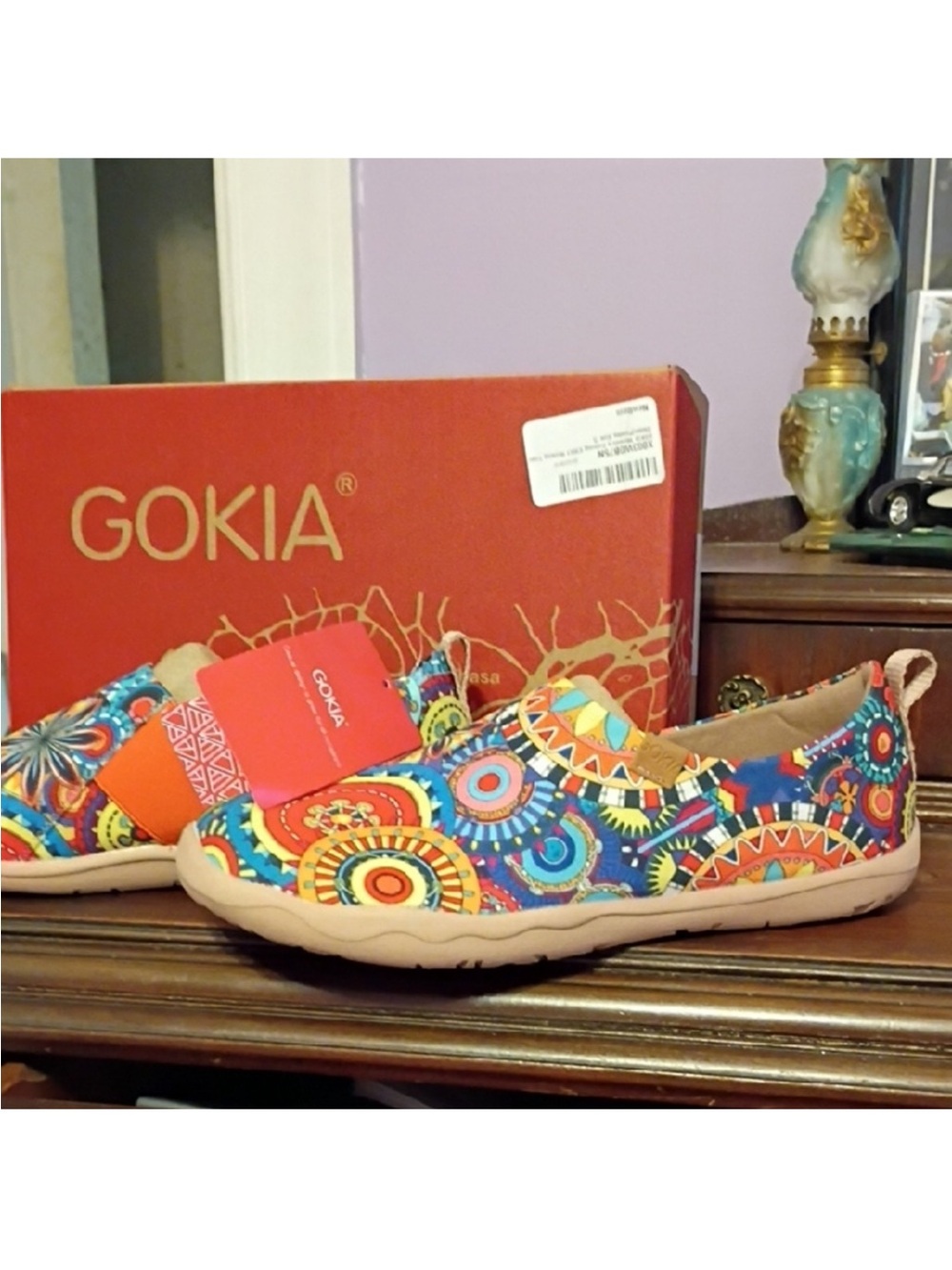 Multicolor Patterned Slip-On Flats